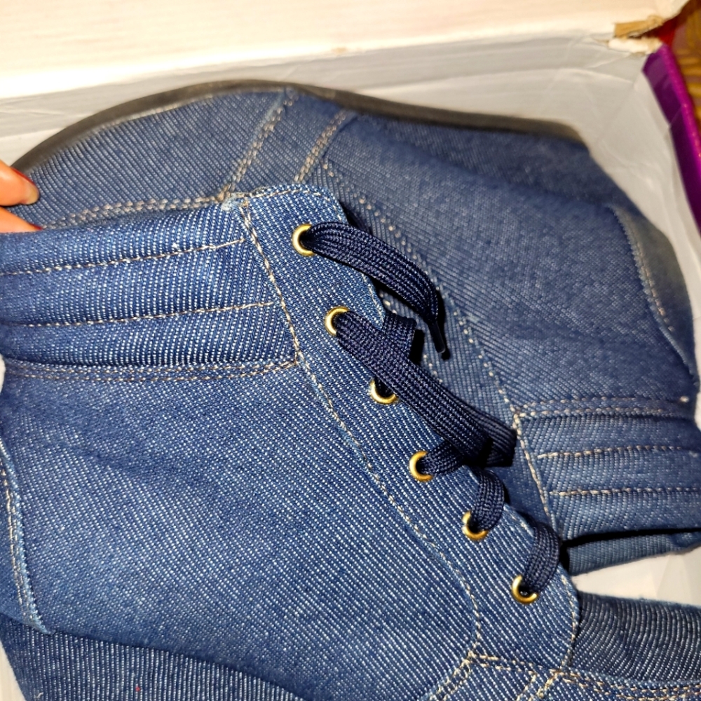 Denim Wedge Shoe